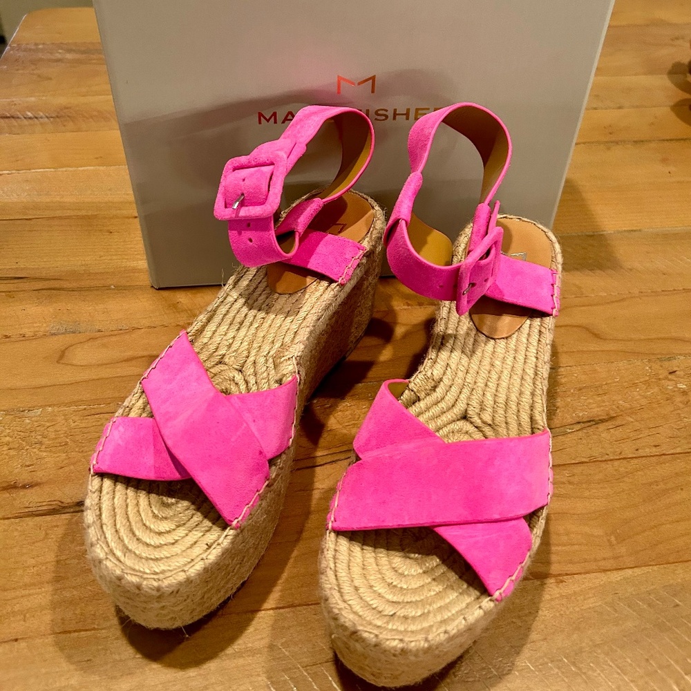 Hot Pink Randall Platform Espadrille Sandals